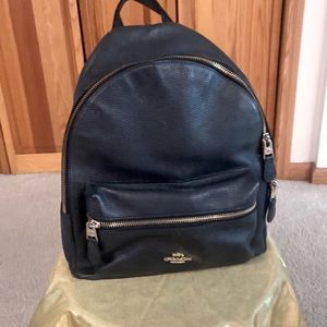 Coach - Pebbled Black leather back pack